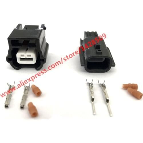 5 Set 2 Pin Female Male PA66 Auto Waterproof Black Electronic Housing Socket Connectors 7283-8851-30