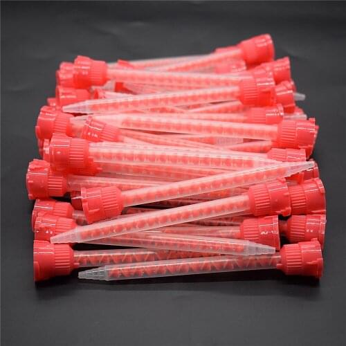 50 Piece 10:1 AB Glue Static Mixing Nozzle Epoxy Adhesive Applicator Static Mixer Mixing Nozzle Plastic Round Mixing Tube Set