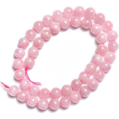 6/8/10mm Genuine Natural Madagscar Rose Quartzs Stone Beads Round Loose Madagascar Powder Crystal Stone Beads For Jewelry Making