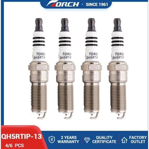 6pcs/4pcs TORCH QH5RTIP-13 Iridium Platinum Spark Plug Replacement For NGK ILTR5A-13 Glow Plug For MAZDA Car Pentium Ford