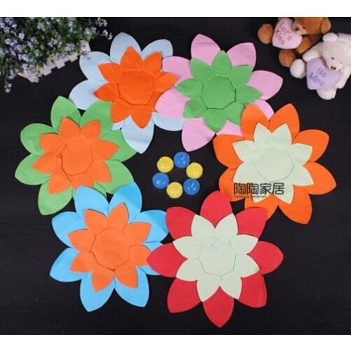 Paper Flower Lotus Lantern Water Floating Candle Light Yellow lotus lamps