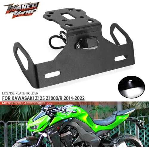 License Plate Holder For KAWASAKI Z125 Z1000 Z 1000R Z 125 Motorcycle Tail Tidy Fender Eliminator Kit LED Number Rear Bracket