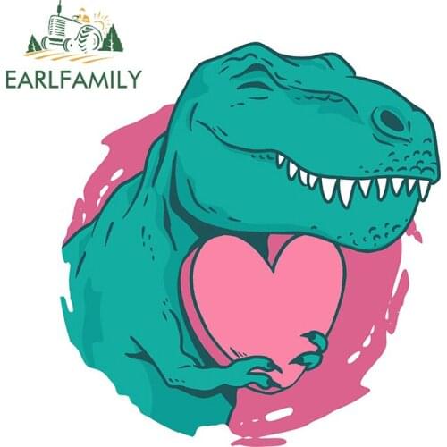 EARLFAMILY 13cm x 8.9cm for Dinosaur Heart Car Sticker Personality Creative VAN Stickers Waterproof 3D Scratch-proof Vinyl Decal