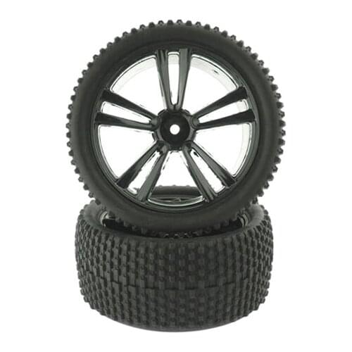 Himoto 1/10 scale RC CAR parts 31310B Black Buggy Rear Tires and Rims (31212B+31308) 2P for E10XB, E10XBL