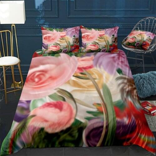 Abstract Floral Background Quilt Cover Pillowcase 3Piece Comforter Bedding Set With Pillow Case Single Double Duvet Cover
