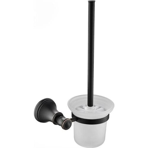 Brass and Frosted glass toilet brush holder Oil Rubbed Bronze colour Closestool Cleaning brush Bathroom hardware accessories