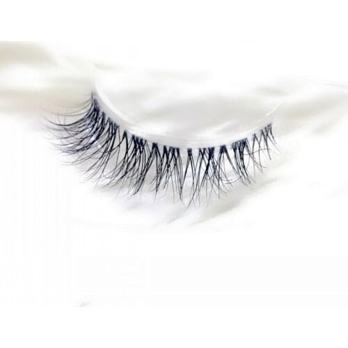 Transparent stem Mink Hair Eyelashes reusable Natural 3D Mink Messy Popular short False Eyelash Full Strip Eyelashes Extension