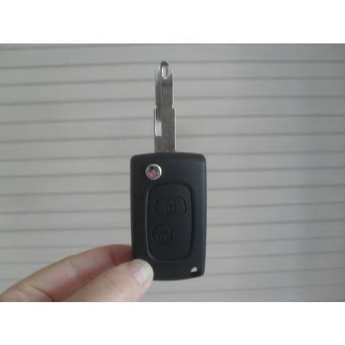 2 Buttons Modified Replacement Shell Folding Flip Remote Key Case For PEUGEOT 206 Keyless Entry Remote Fob