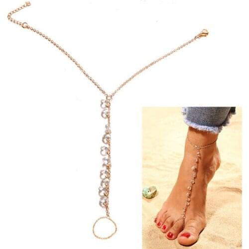Fashion Crystal Barefoot Sandal Anklet Foot Chain Beach Ankle Women