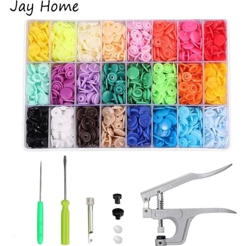 360Pcs Plastic T5 Snap Buttons with Snaps Pliers Set 24 Colors Plastic Snaps Hand Tool Snap Fastener for Sewing Clothes Crafting