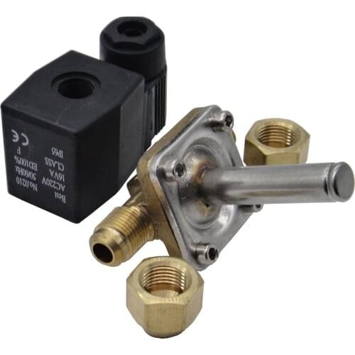 Bi-flow solenoid valve with 8mm ODF tube allows coolant flows in two directions for defrosting or constant temperature