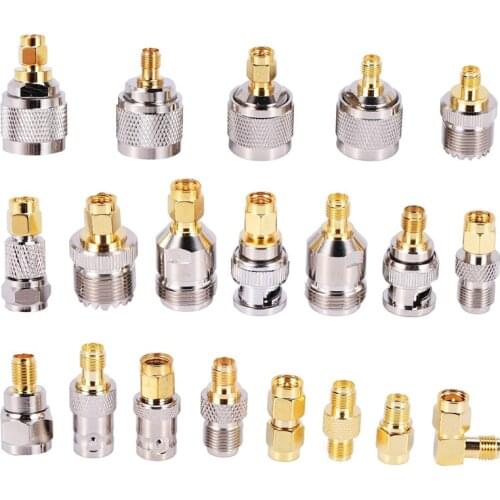 New SMA to SMA BNC N F UHF Type Connectors Kits RF Adapter 20 Type,SMA Female to F Male,SMA Female to F Female