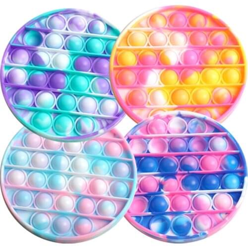 Rainbow Fidget Push Bubble Sensory Toys Adult Stress Relief Toy Antistress Soft Squishy Anti Stress Gift Anti Stress Box Pack