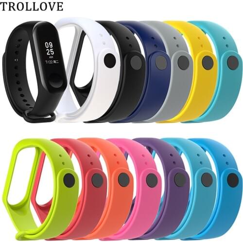 Watchband Silicone Watch Band Replacement Wristband Band Strap For Xiaomi Mi Band 4/3/2 mi band 3 4 miband 3 Soft Wrist Bracelet