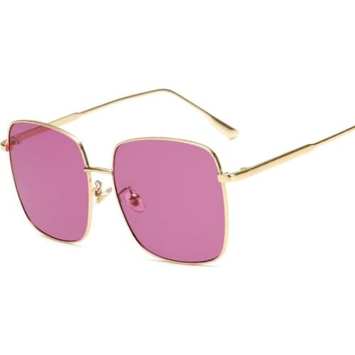 Luxury Vintage Square Sunglasses Women Brand Designer Oversized Sun Glasses Female Big Frame Lady Mirror Shades Oculos De Sol