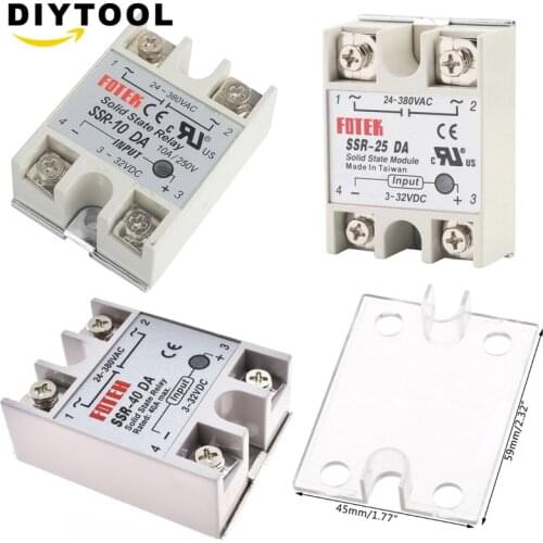 1pcs solid state relay SSR-25DA 25A SSR-10DA SSR-25DA SSR-40DA 5-24VDC TO 24-380V AC SSR 25DA SSR 10DA SSR 40DA