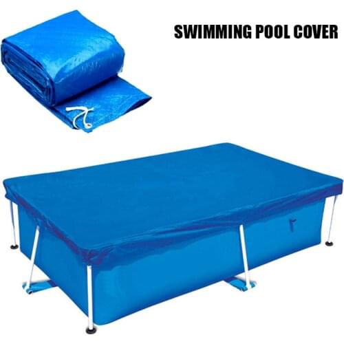 Swimming Pool Cover Waterproof Tarpaulin Rectangular Pool Protection Cover Thicken PE Rainproof Dustproof Cover Pool Accessories