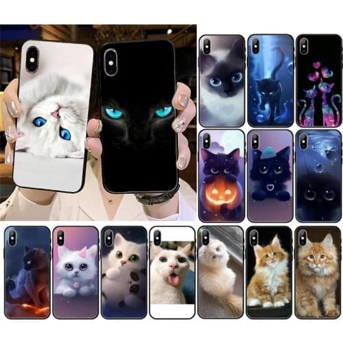 Cat funda Coque Bumper Protective Phone Case for iPhone 11 12 5 6 S C SE Plus