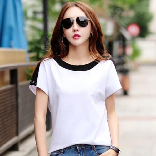 OLOEY2019 Tee Shirt Femme Tshirt Women T Shirt Summer Tops For Women Funny Short Sleeve Bat Loose T Shirt Cotton Sexy T-shirt