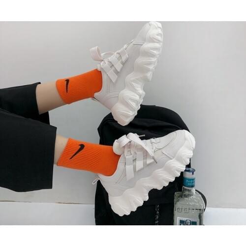 2020 summer new fashion daddy shoes female wild breathable net shoes thick bottom increased casual sports shoes X157