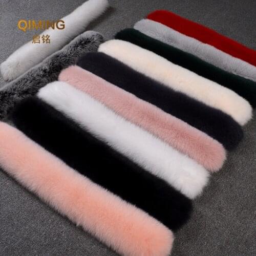 Women Winter 100% Real Fox Fur Collar Scarf Coat Fur Collar Luxury Fur Scarves Genuine Warm Neck Warmers Shawl Scarfs Plus Size
