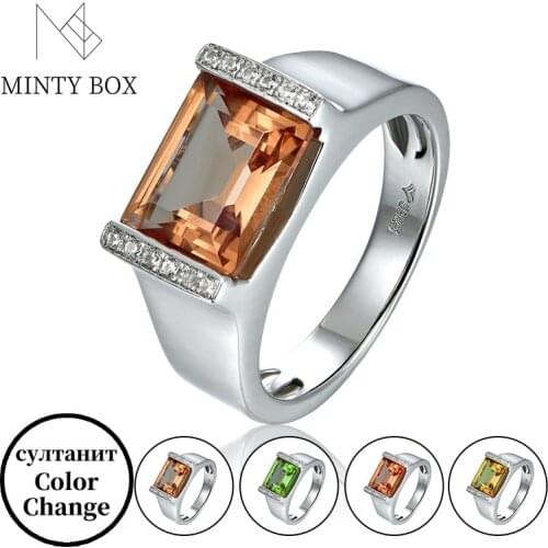 Mintybox S925 Sterling Silver Ring Diaspore Zultanite S925 Ring 5.5 Carat Jewelry Unisex Silver Ring New Arrival 2021