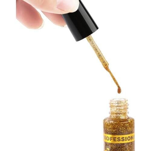 1 Bottle Nail Art Polish Glitter Powder Painting Line Pen 8 Color UV Gel Thin Striper Brush Shiny Manicure Decorations 8ml GH#50