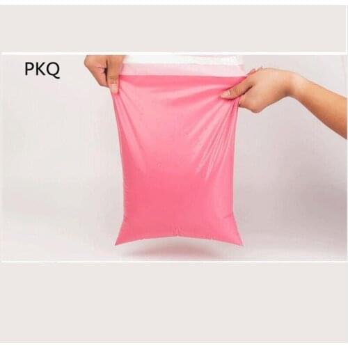 100pcs 9 sizes Pink Plastic Envelope Self Seal Adhesive Courier Bag Plastic Postal Mailer Bag Business Express Packing Envelope
