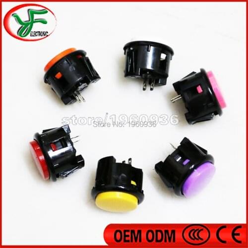 100pcs Mixed color button copy sanwa 30mm push button for DIY Arcade fighting game kit