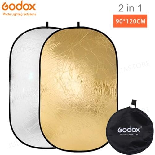 Godox 35" * 47" 90 x 120cm 2 in 1 Portable Collapsible Light Oval Photography Reflector for Studio Multi Photo Disc Diffuers