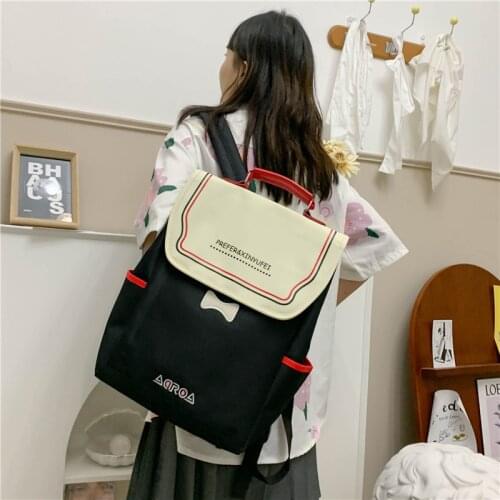 2021 Preppy Style Backpacks Luxury Patchwork Cute Kawaii Student Oxford Women College Female Book Bags Laptop For Teenage Girls