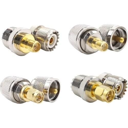 4Pcs SMA-UHF RF Connectors Kit UHF Male PL259 to SMA Male/Female Coax Converter SMA Plug Jack to UHF Plug RF Adapter