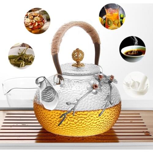 750/930ml Creative Boutique Japanese Thicken Heat Resistant Glass Tea Pot Home Flower Teapot Office Kettle Gift Collection