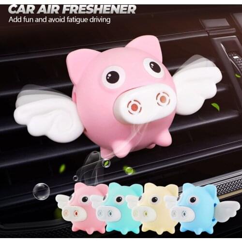 Car Smell Aroma Diffuser Shaking Wings Angel Piggy Vent Clip Car Air Freshener Scent Auto Decor Toys In Car Accessories Interior