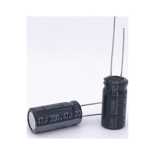 Free shipping 100PCS 200V 47uf 13X20mm 47UF 200V electrolytic capacitors original and new