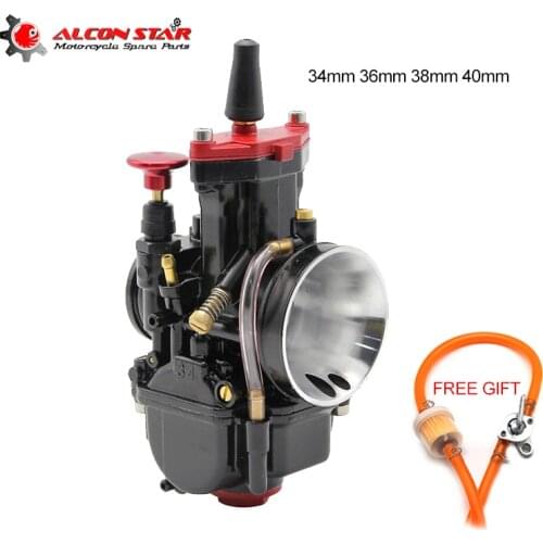Alconstar- Universal 34 36 38 40mm PWK Black Carburador Motorcycle Carburetor For Mikuni Dellorto Koso With Power Jet And GIFT