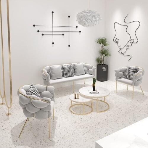 Customizable Nordic Office Chair Combination Three-seat Balcony Coffee Chairs Simple Business Reception Football Sofas Furniture