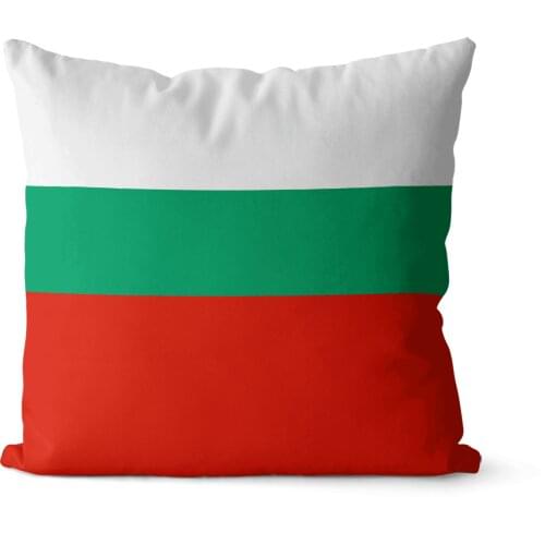 Flag of Bulgaria pattern square pillowcase pure cotton linen pillowcase party home decoration sofa cushion cover 45x45cm 40x40