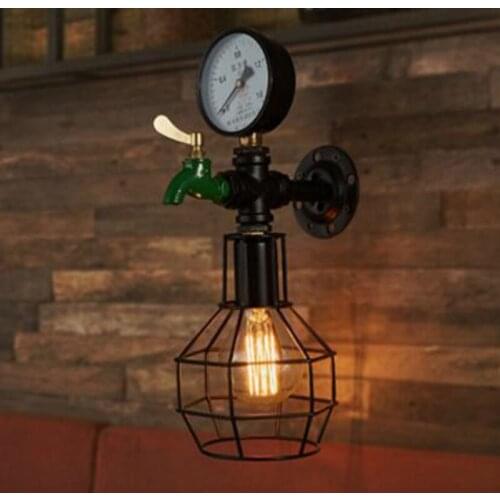 Loft retro nostalgic aisle lights stairs creative wall lights American industrial style decorative bar bar iron lamps WF12271006