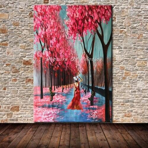 Mintura Art New Hand-Painted Knife Landscape Oil Painting For Living Room Home Decor Wall Art Pictures Canvas Paintings Original