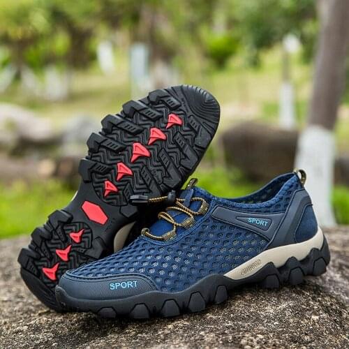 2021 summer new mens hiking shoes, lightweight sports shoes, fashion casual walking shoes, breathable non-slip mens loafers