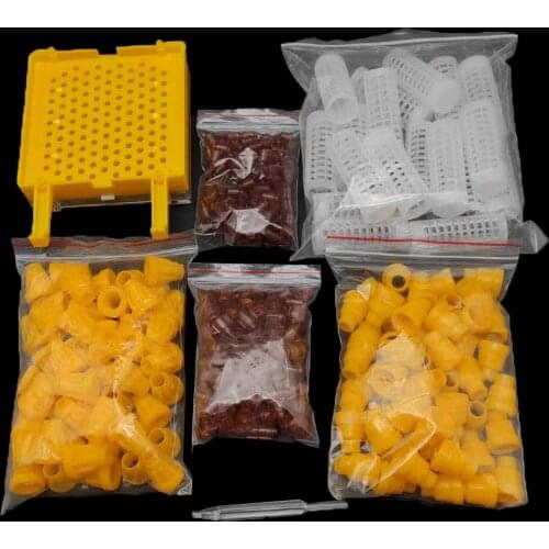 1SET Beekeeping Jenter Rearing Cup Kit System Queen Bee Roller Cages Cell Cup Holder Cell Fixtures Protection Supplies Tools