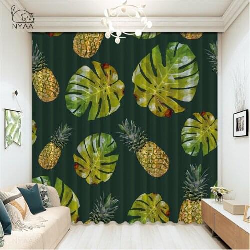 Nordic Style Pineapple Art Poster Bedroom Curtains Blackout Curtains For The Kitchen French Curtain To The Window Micro Shading