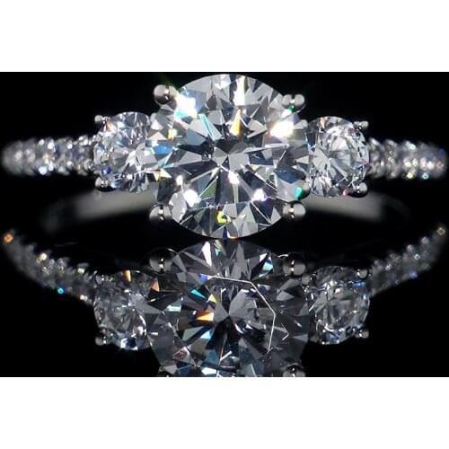 New 925 Sterling Silver Ring Inlaid With Zircon Crystal Ring, Suitable For Feminine Charm Jewelry Wedding Gift