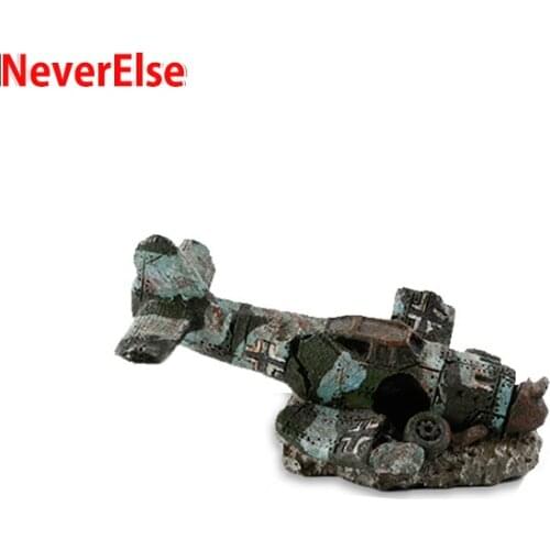 New Aquarium Ornament Creative Airplane Hollow hole Hide House for small fish Shrimp Spawning Fish Tank Cartoon design Decoratio