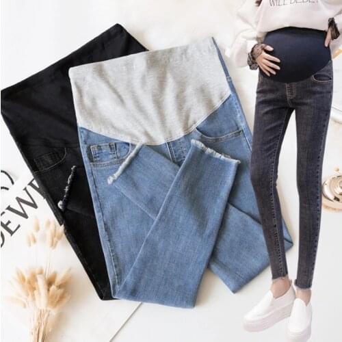 Maternity Clothes Elastic Soft Maternity Jeans Skinny Pregnancy Pants Lovely Trousers for Pregnant Women Spring Summer Clothing