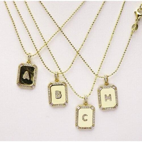 10 Strand letter charms necklace High quality zirconia jewelry accessories women Gift necklace for women New design 51248