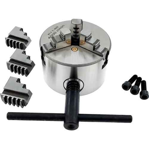 1Set K11 80 3-Jaw Lathe Chuck Manual Self-Centering Metal K11-80 Lathe Chuck With Jaws Turning Machine Tools Accessories
