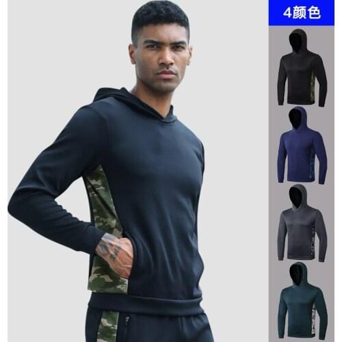 Spring men sweatshirt quickly dry long sleeve hoodie sport jerseys jogger casual running workout exercise gym shirt sportswear