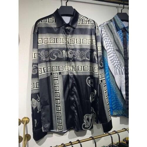 WK09334 Fashion Mens Shirts 2020 Runway Luxury famous Brand European Design party style Mens Clothing